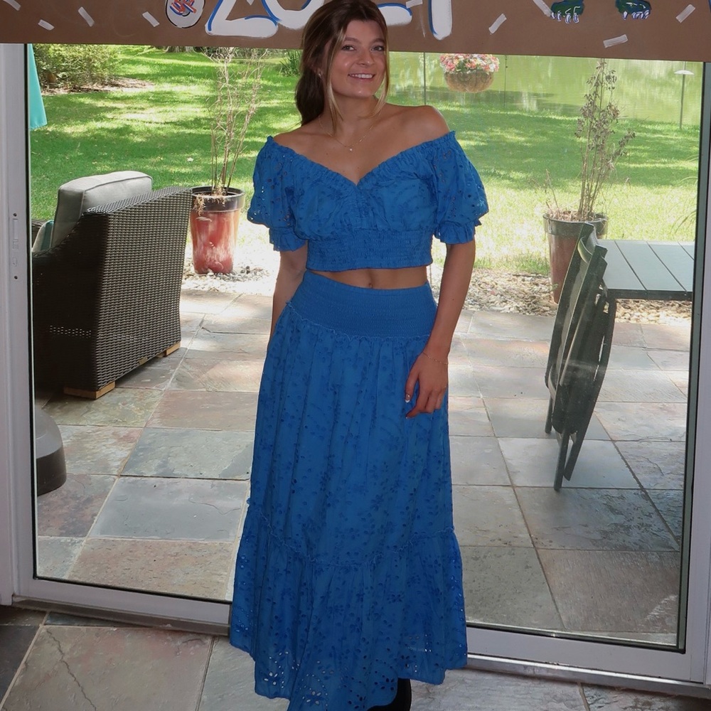 Blue Top/Skirt Set